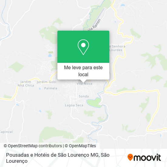 Pousadas e Hotéis de São Lourenço MG mapa