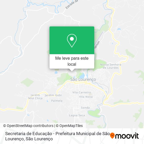 Secretaria de Educação - Prefeitura Municipal de São Lourenço mapa