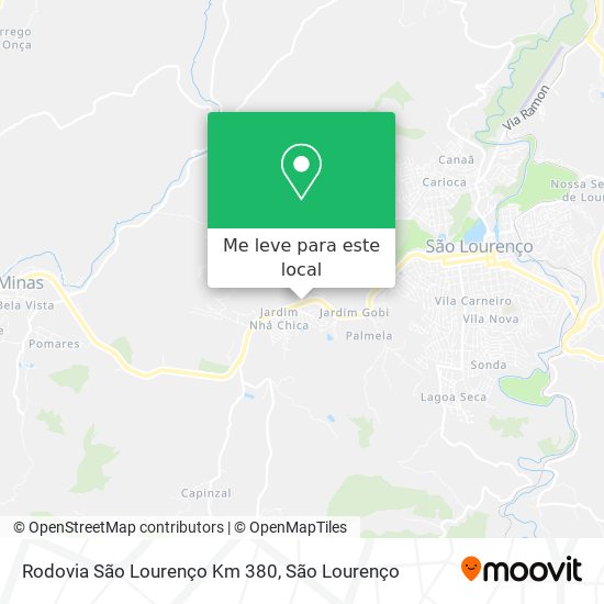 Rodovia São Lourenço Km 380 mapa