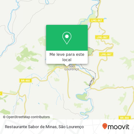 Restaurante Sabor de Minas, Avenida Doutor Getúlio Vargas, 55 São Lourenço São Lourenço-MG 37470-000 mapa