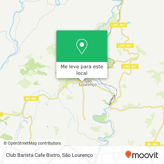 Club Barista Cafe Bistro, Avenida Doutor Getúlio Vargas, 55 São Lourenço São Lourenço-MG 37470-000 mapa