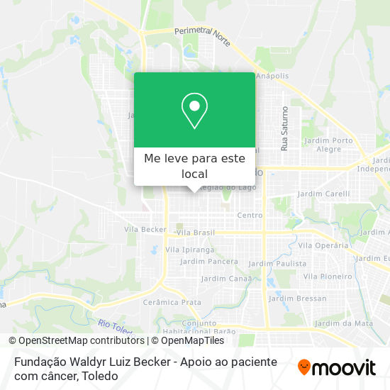 Fundação Waldyr Luiz Becker - Apoio ao paciente com câncer mapa