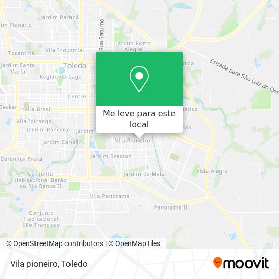 Vila pioneiro mapa