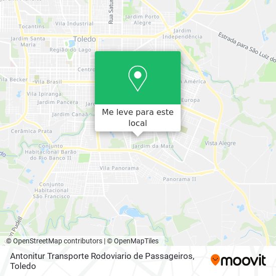 Antonitur Transporte Rodoviario de Passageiros mapa