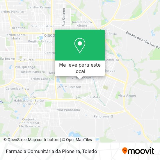 Farmácia Comunitária da Pioneira mapa