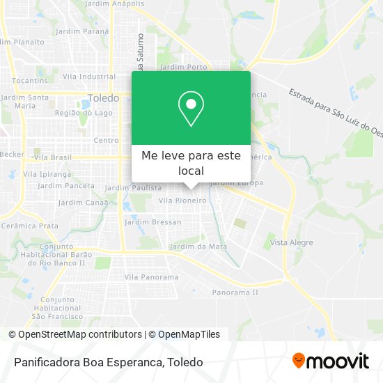 Panificadora Boa Esperanca mapa