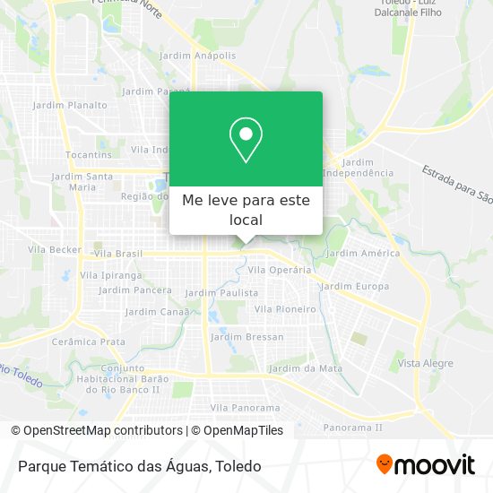 Parque Temático das Águas mapa
