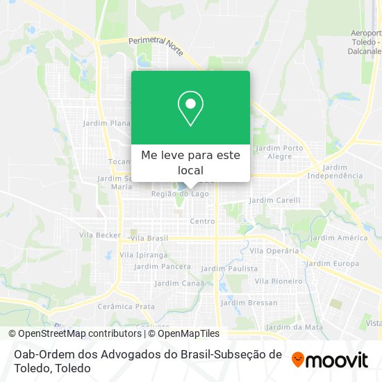 Oab-Ordem dos Advogados do Brasil-Subseção de Toledo mapa