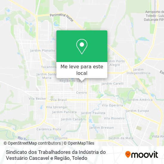 Sindicato dos Trabalhadores da Indústria do Vestuário Cascavel e Região mapa