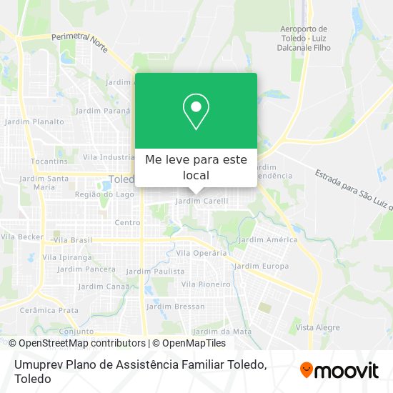 Umuprev Plano de Assistência Familiar Toledo mapa