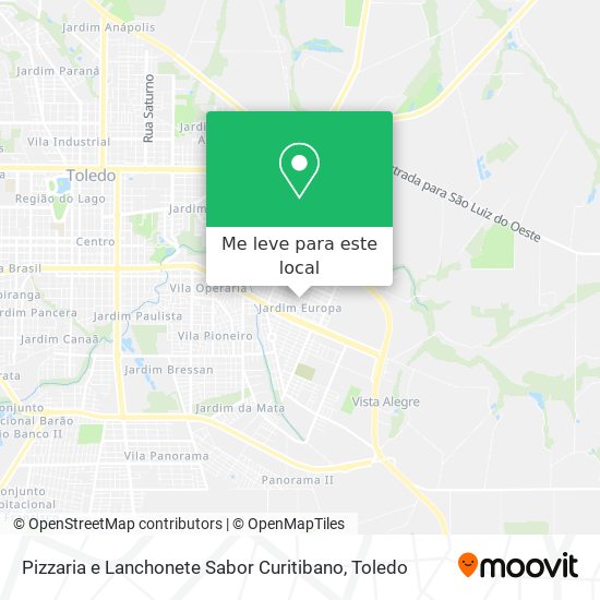 Pizzaria e Lanchonete Sabor Curitibano mapa
