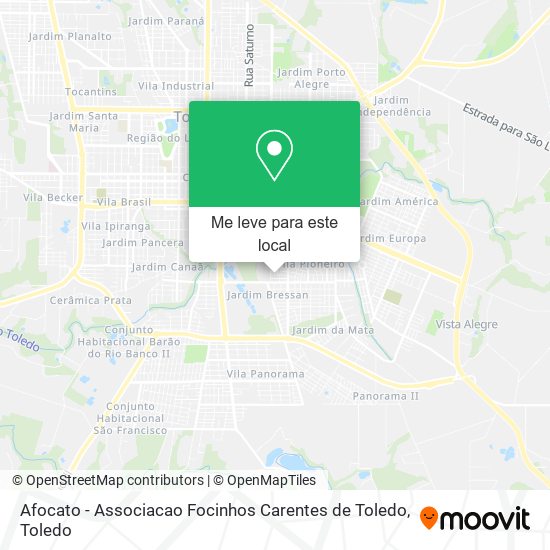 Afocato - Associacao Focinhos Carentes de Toledo mapa