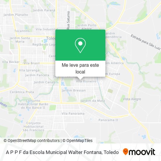 A P P F da Escola Municipal Walter Fontana mapa