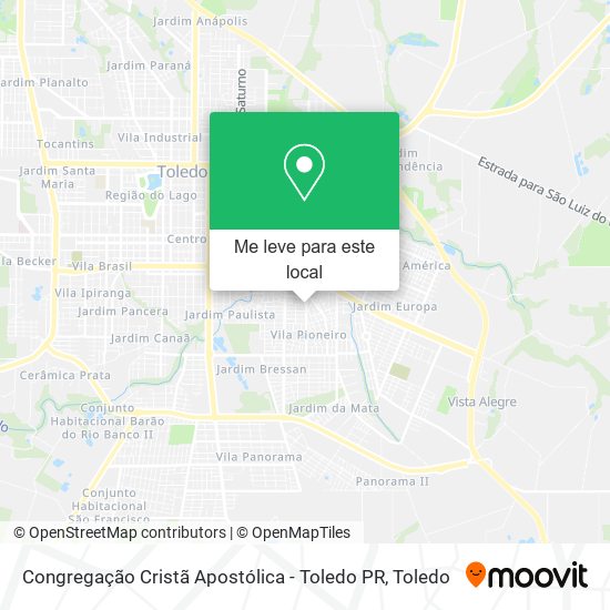 Congregação Cristã Apostólica - Toledo PR mapa