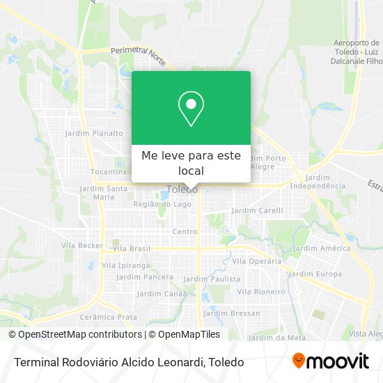 Terminal Rodoviário Alcido Leonardi mapa