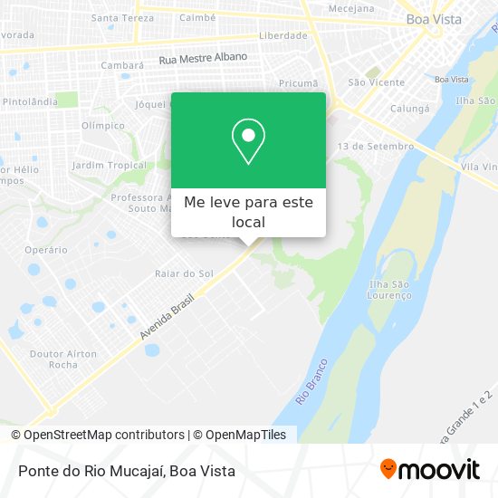 Ponte do Rio Mucajaí mapa