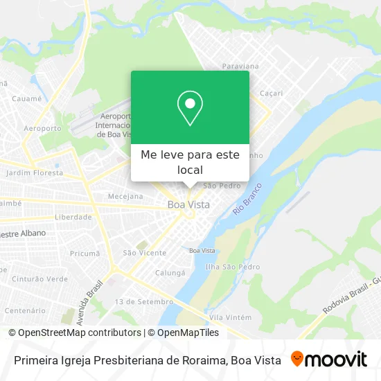 Primeira Igreja Presbiteriana de Roraima mapa