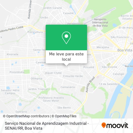 Serviço Nacional de Aprendizagem Industrial - SENAI / RR mapa
