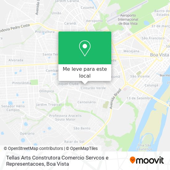 Tellas Arts Construtora Comercio Servcos e Representacoes mapa