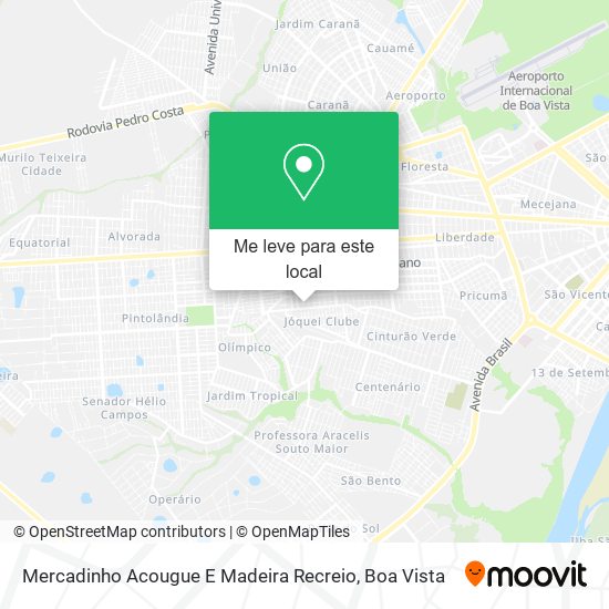 Mercadinho Acougue E Madeira Recreio mapa