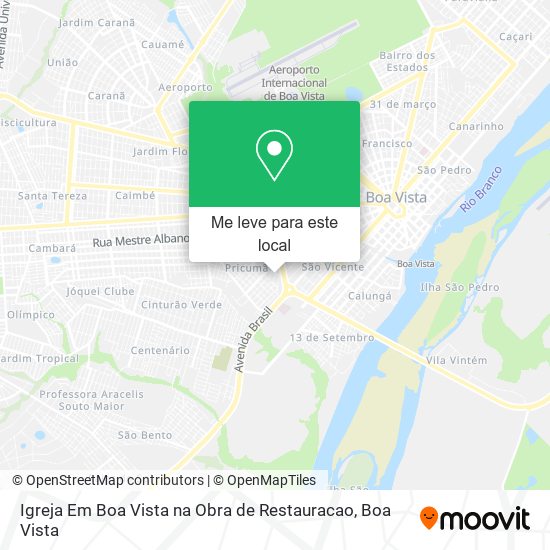 Igreja Em Boa Vista na Obra de Restauracao mapa