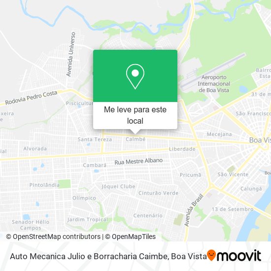 Auto Mecanica Julio e Borracharia Caimbe mapa