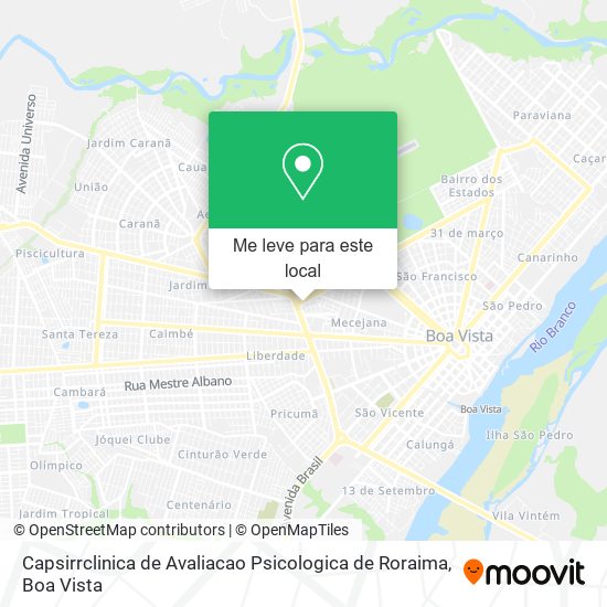 Capsirrclinica de Avaliacao Psicologica de Roraima mapa
