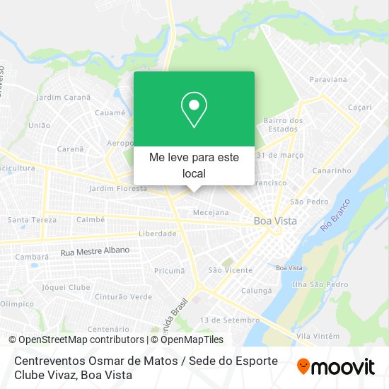 Centreventos Osmar de Matos / Sede do Esporte Clube Vivaz mapa