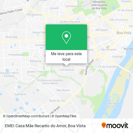 EMEI Casa Mãe Recanto do Amor mapa