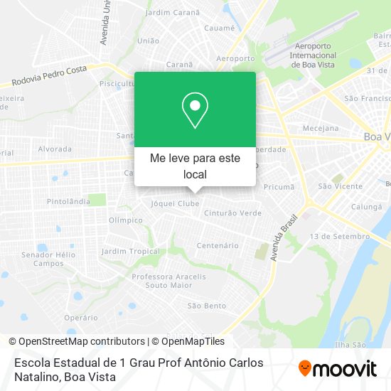 Escola Estadual de 1 Grau Prof Antônio Carlos Natalino mapa