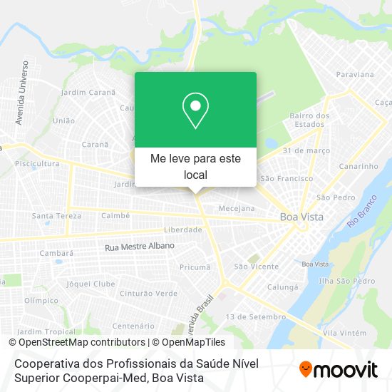 Cooperativa dos Profissionais da Saúde Nível Superior Cooperpai-Med mapa