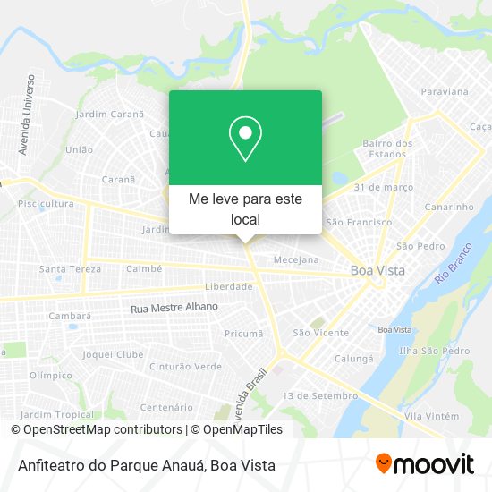 Anfiteatro do Parque Anauá mapa
