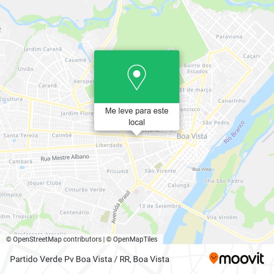 Partido Verde Pv Boa Vista / RR mapa