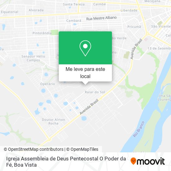 Igreja Assembleia de Deus Pentecostal O Poder da Fé mapa