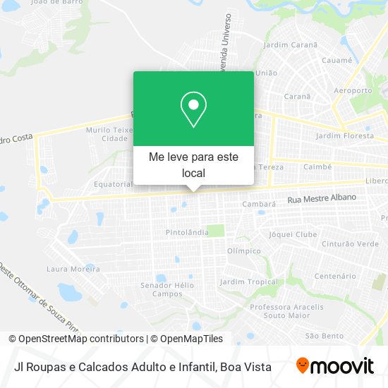 Jl Roupas e Calcados Adulto e Infantil mapa