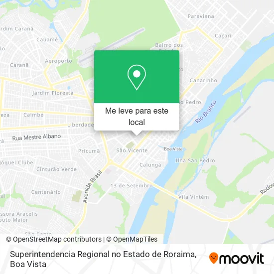 Superintendencia Regional no Estado de Roraima mapa