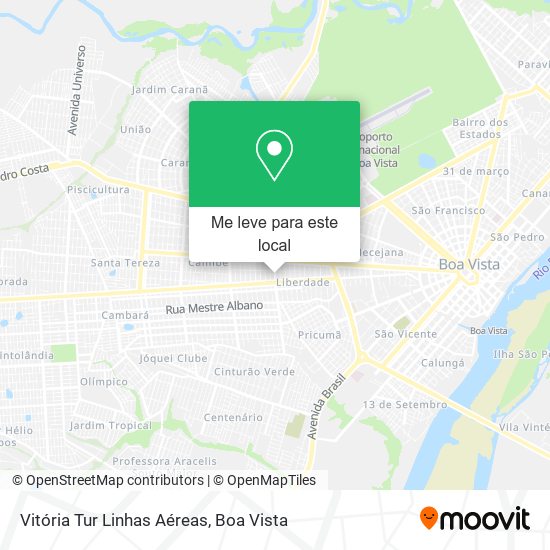 Vitória Tur Linhas Aéreas mapa