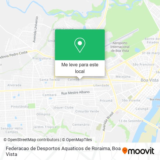 Federacao de Desportos Aquaticos de Roraima mapa