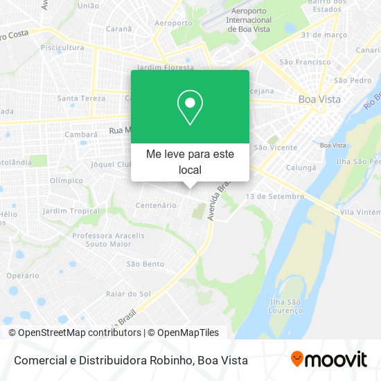Comercial e Distribuidora Robinho mapa