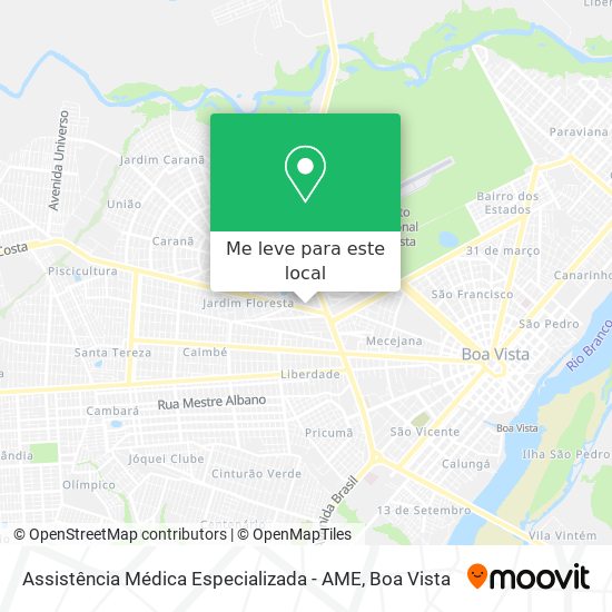 Assistência Médica Especializada -  AME mapa