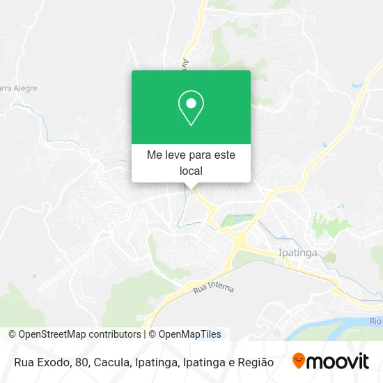 Rua Exodo, 80, Cacula, Ipatinga mapa