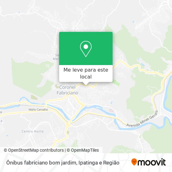 Ônibus fabriciano bom jardim mapa