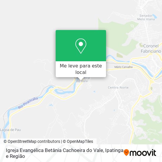 Igreja Evangélica Betânia Cachoeira do Vale mapa