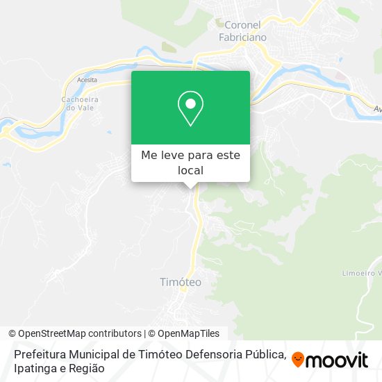 Prefeitura Municipal de Timóteo Defensoria Pública mapa