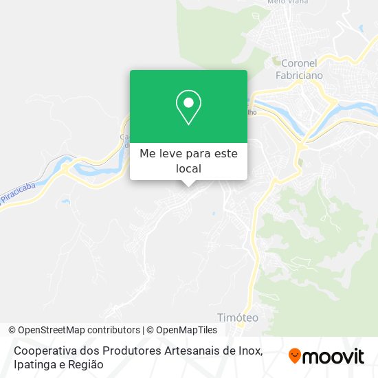 Cooperativa dos Produtores Artesanais de Inox mapa