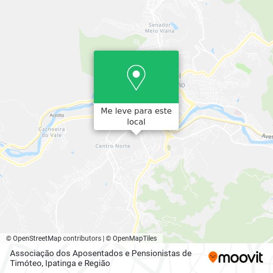 Associação dos Aposentados e Pensionistas de Timóteo mapa