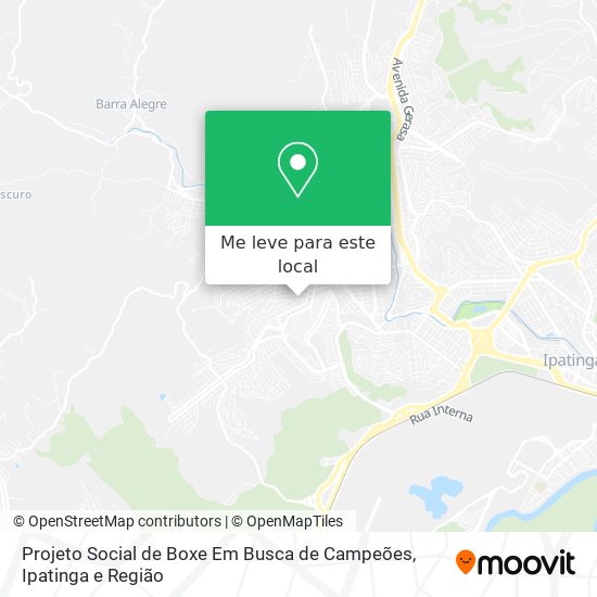 Projeto Social de Boxe Em Busca de Campeões mapa