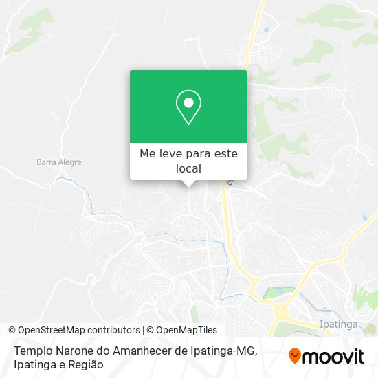 Templo Narone do Amanhecer de Ipatinga-MG mapa