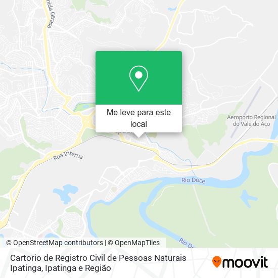 Cartorio de Registro Civil de Pessoas Naturais Ipatinga mapa