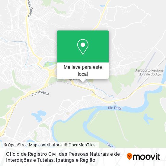 Ofício de Registro Civil das Pessoas Naturais e de Interdições e Tutelas mapa